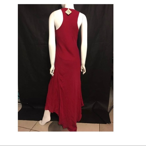 NWT $475‎ Haute Hippie Cowl Neck Racerback Silk Dress Red [SZ Medium ] - Picture 6 of 9